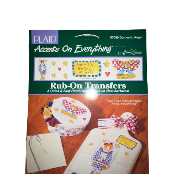 Plaid Rub On Transfer Domestic Angel On Duty Crafting Forever Sarcasm Funny - Picture 2 of 5